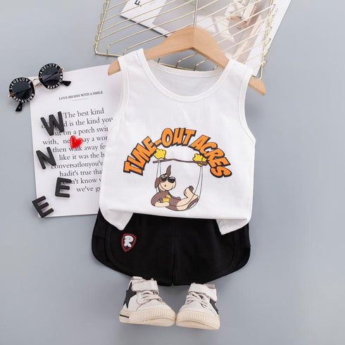 Summer sleeveless vest boy's two-piece set